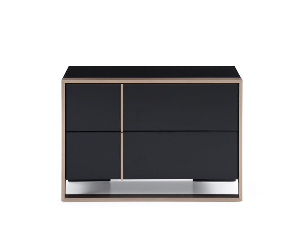 20" Black Two Drawers Nightstand - Homeroots