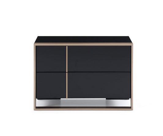 20" Black Two Drawers Nightstand - Homeroots