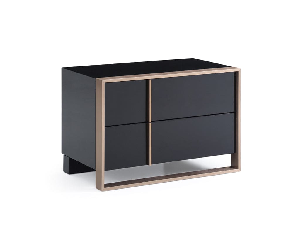 20" Black Two Drawers Nightstand - Homeroots