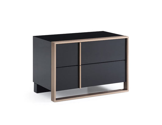 20" Black Two Drawers Nightstand - Homeroots
