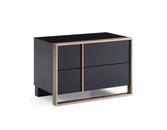20" Black Two Drawers Nightstand - Homeroots
