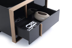 20" Black Two Drawers Nightstand - Homeroots
