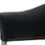 Black And Silver Upholstered Faux Leather Open Back Dining Arm Chair - Homeroots - Flyclothing LLC