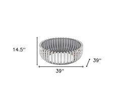 14" Glass And Stainless Steel Round Coffee Table - Homeroots