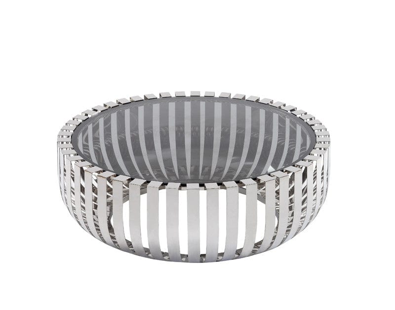 14" Glass And Stainless Steel Round Coffee Table - Homeroots
