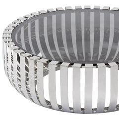 14" Glass And Stainless Steel Round Coffee Table - Homeroots