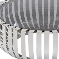 14" Glass And Stainless Steel Round Coffee Table - Homeroots