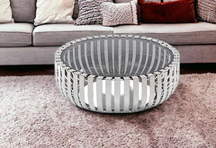 14" Glass And Stainless Steel Round Coffee Table - Homeroots
