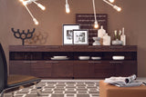 32" Brown Veneer And Glass Buffet - Homeroots - Flyclothing LLC