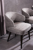 Gray And Black Upholstered Fabric Wing Back Dining Arm Chair - Homeroots