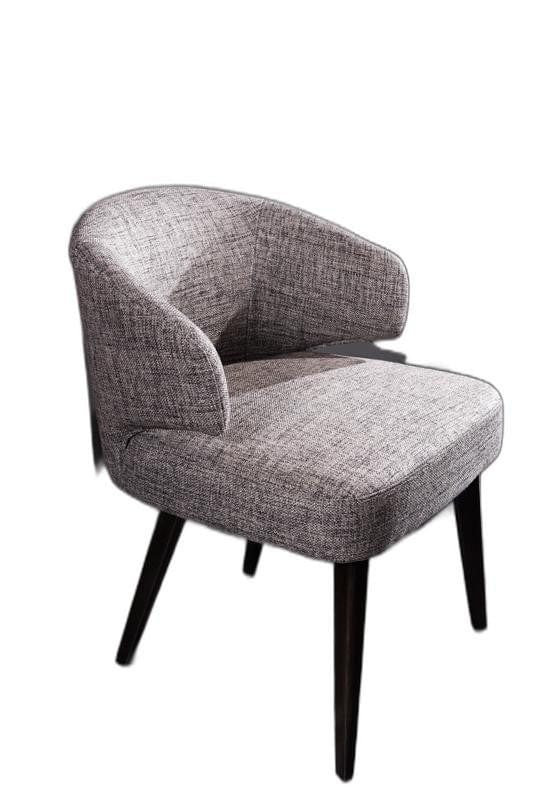 Gray And Black Upholstered Fabric Wing Back Dining Arm Chair - Homeroots