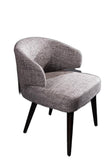 Gray And Black Upholstered Fabric Wing Back Dining Arm Chair - Homeroots