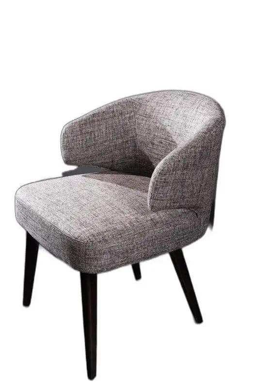 Gray And Black Upholstered Fabric Wing Back Dining Arm Chair - Homeroots - Flyclothing LLC
