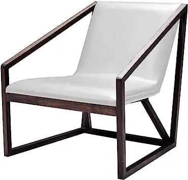 27" Gray And Brown Faux Leather Lounge Chair - Homeroots