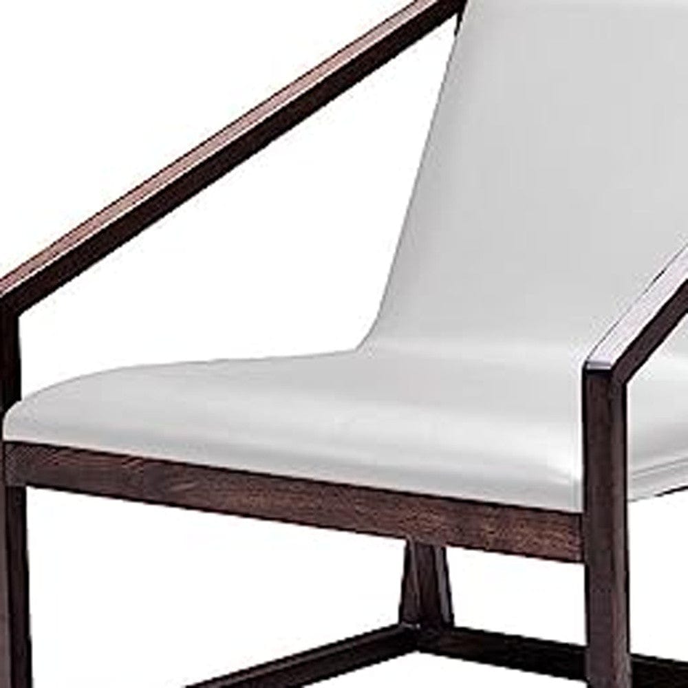 27" Gray And Brown Faux Leather Lounge Chair - Homeroots - Flyclothing LLC