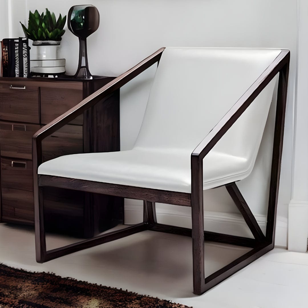 27" Gray And Brown Faux Leather Lounge Chair - Homeroots - Flyclothing LLC