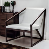 27" Gray And Brown Faux Leather Lounge Chair - Homeroots - Flyclothing LLC