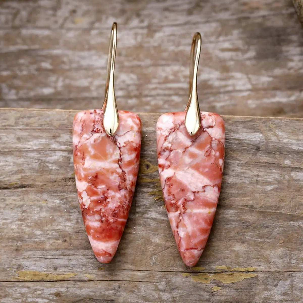 Natural Stone Geometric Shape Earrings - Trendsi - Flyclothing LLC