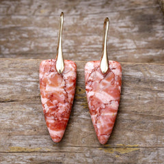 Natural Stone Geometric Shape Earrings - Trendsi
