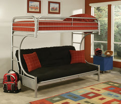 78" X 41" X 65" Twin Over Full Silver Metal Tube Bunk Bed - Homeroots