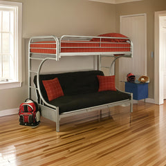 78" X 41" X 65" Twin Over Full Silver Metal Tube Bunk Bed - Homeroots