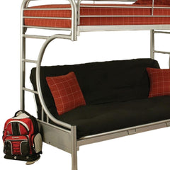 78" X 41" X 65" Twin Over Full Silver Metal Tube Bunk Bed - Homeroots