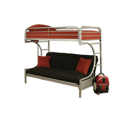 78" X 41" X 65" Twin Over Full Silver Metal Tube Bunk Bed - Homeroots