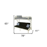 White Twin Contemporary Metal Bunk Bed - Homeroots - Flyclothing LLC