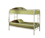 White Twin Contemporary Metal Bunk Bed - Homeroots