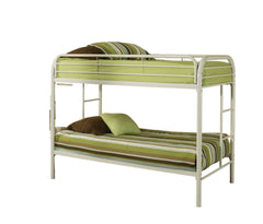 White Twin Contemporary Metal Bunk Bed