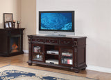 65" Dark Brown Wood Cabinet Enclosed Storage TV Stand - Homeroots - Flyclothing LLC