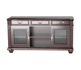 65" Dark Brown Wood Cabinet Enclosed Storage TV Stand - Homeroots - Flyclothing LLC