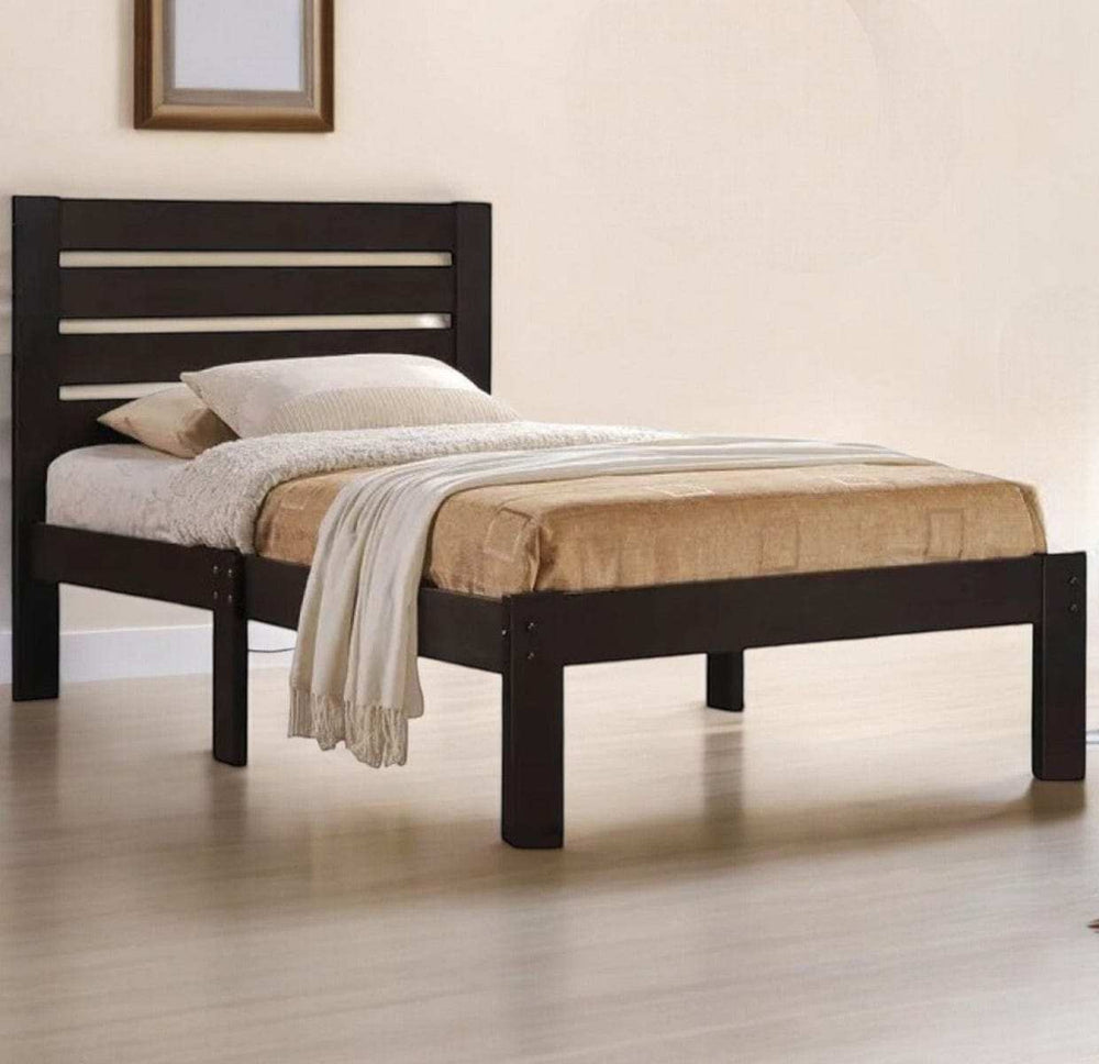 Espresso Solid Wood Full Tufted Bed - Homeroots - Flyclothing LLC