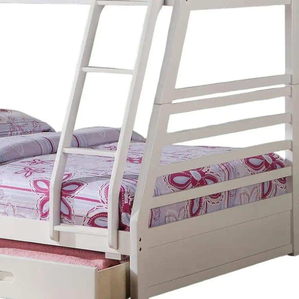 White Full Transitional Bunk Bed - Homeroots - Flyclothing LLC