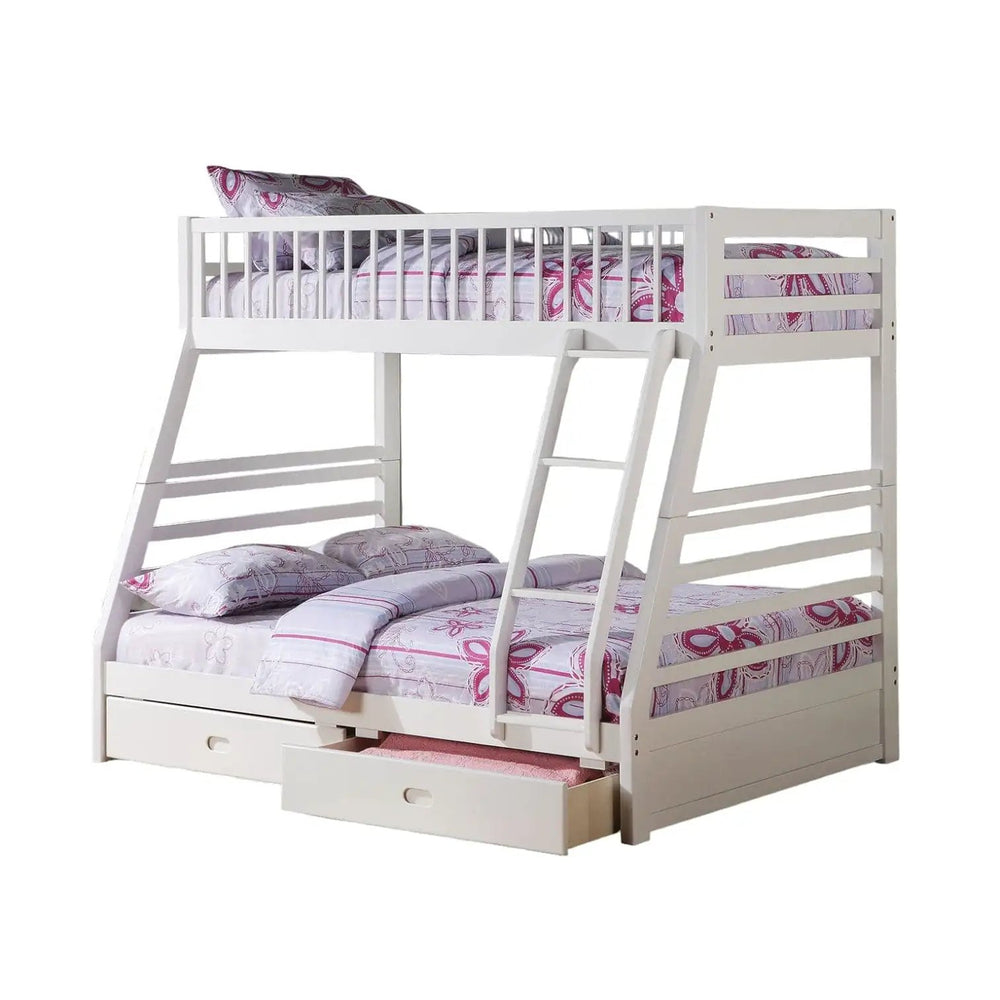 White Full Transitional Bunk Bed - Homeroots