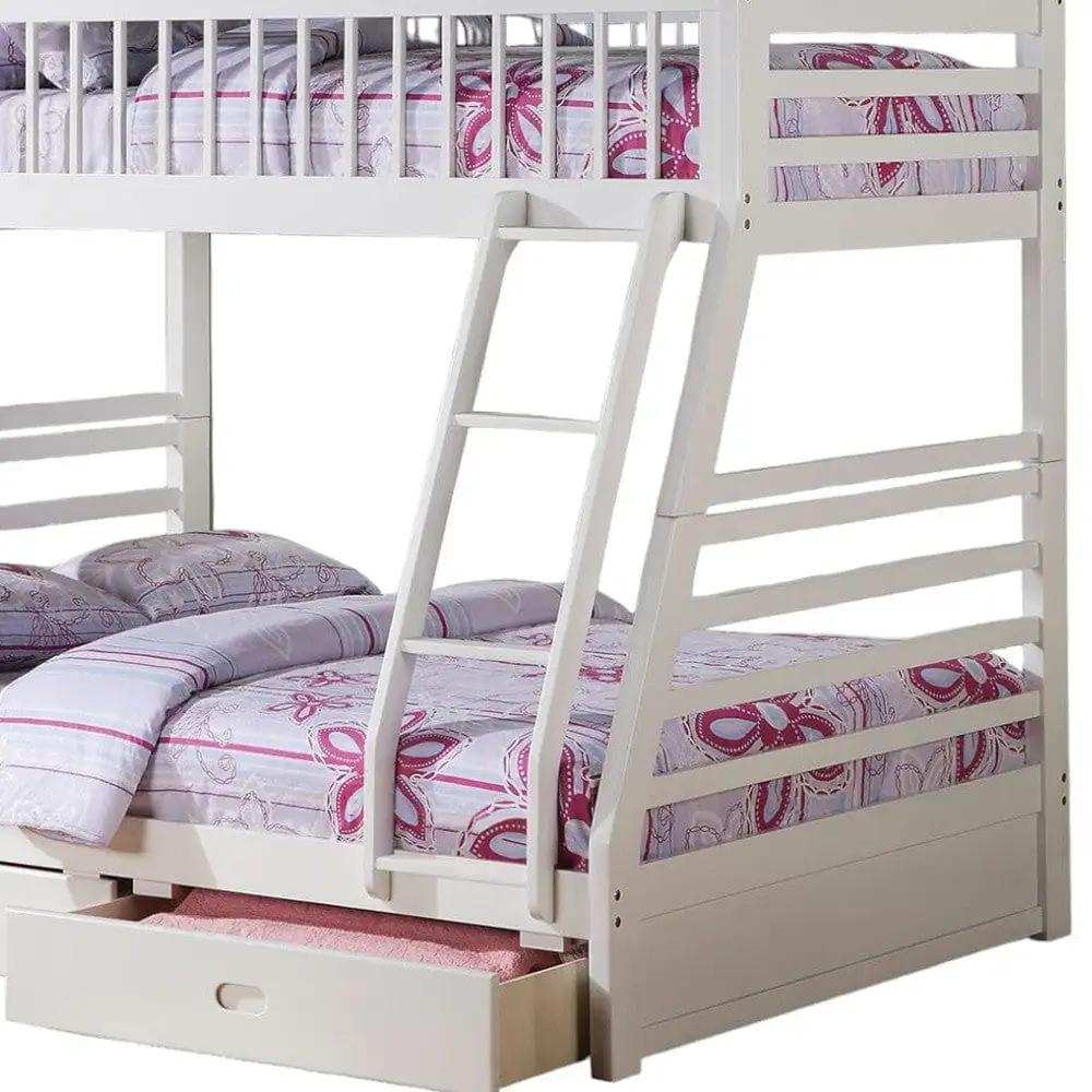 White Full Transitional Bunk Bed - Homeroots - Flyclothing LLC