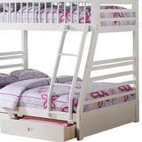 White Full Transitional Bunk Bed - Homeroots