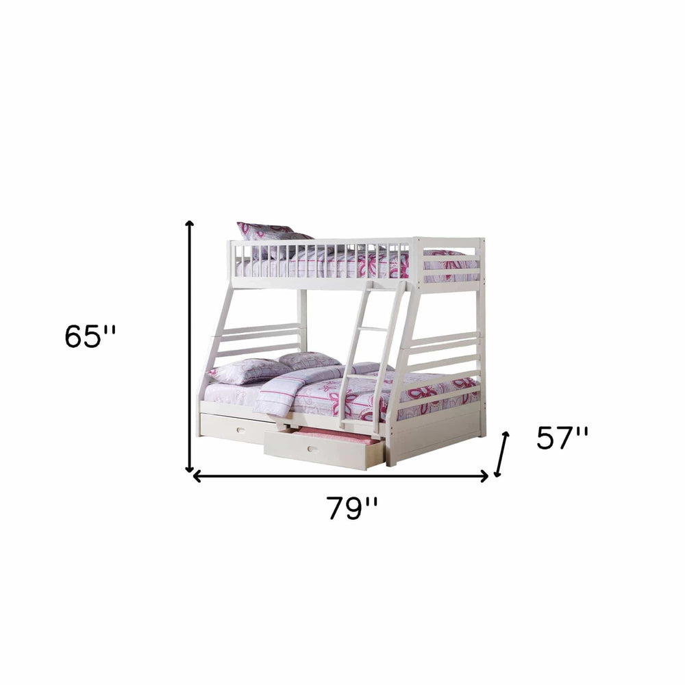 White Full Transitional Bunk Bed - Homeroots - Flyclothing LLC
