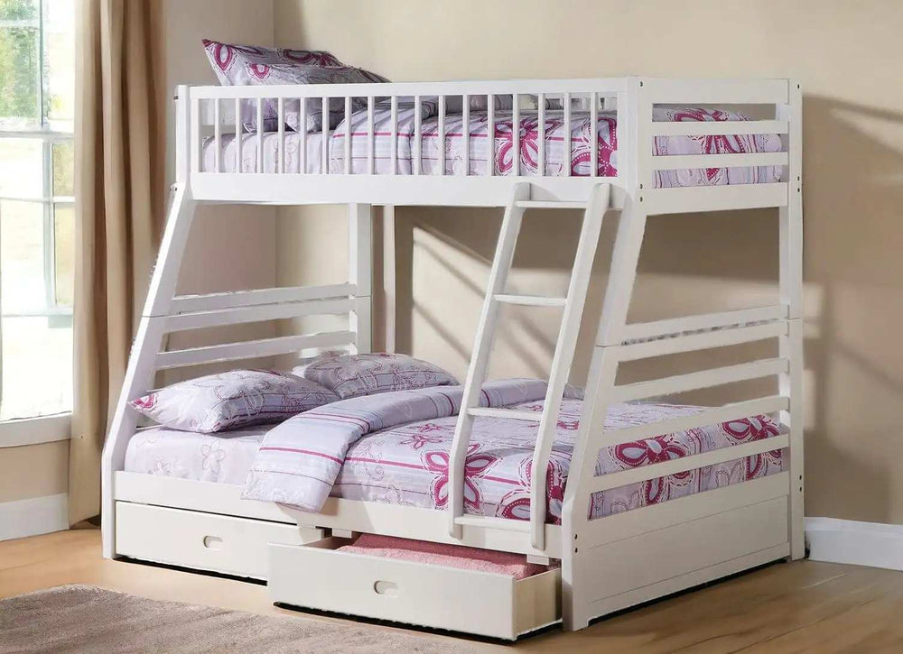 White Full Transitional Bunk Bed - Homeroots - Flyclothing LLC