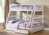 White Full Transitional Bunk Bed - Homeroots