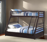 83" X 63" X 65" Espresso Pine Wood Twin Xl Over Queen Bunk Bed - Homeroots - Flyclothing LLC