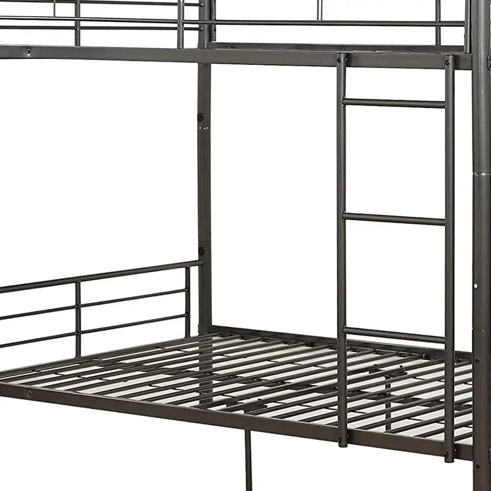 79" X 57" X 65" Gunmetal Metal Tube Full Over Full Bunk Bed - Homeroots - Flyclothing LLC