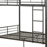 79" X 57" X 65" Gunmetal Metal Tube Full Over Full Bunk Bed - Homeroots