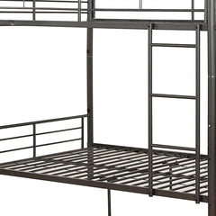 79" X 57" X 65" Gunmetal Metal Tube Full Over Full Bunk Bed - Homeroots