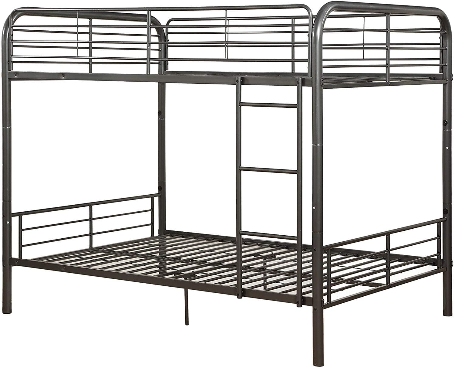 79" X 57" X 65" Gunmetal Metal Tube Full Over Full Bunk Bed - Homeroots