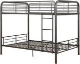 79" X 57" X 65" Gunmetal Metal Tube Full Over Full Bunk Bed - Homeroots