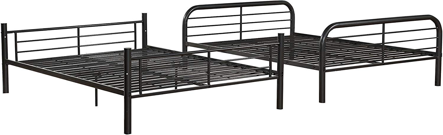 79" X 57" X 65" Gunmetal Metal Tube Full Over Full Bunk Bed - Homeroots
