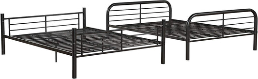 79" X 57" X 65" Gunmetal Metal Tube Full Over Full Bunk Bed - Homeroots