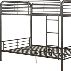 79" X 57" X 65" Gunmetal Metal Tube Full Over Full Bunk Bed - Homeroots
