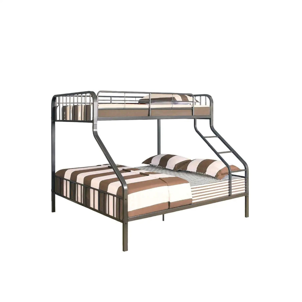83" X 63" X 60" Gunmetal Twin Xl Over Queen Bunk Bed - Homeroots - Flyclothing LLC